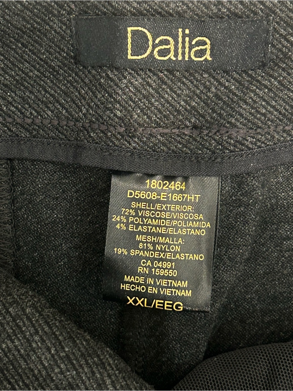 Dalia XXL Pull-On Ponte Pant
Dark Heather Charcoal - Picture 3 of 11